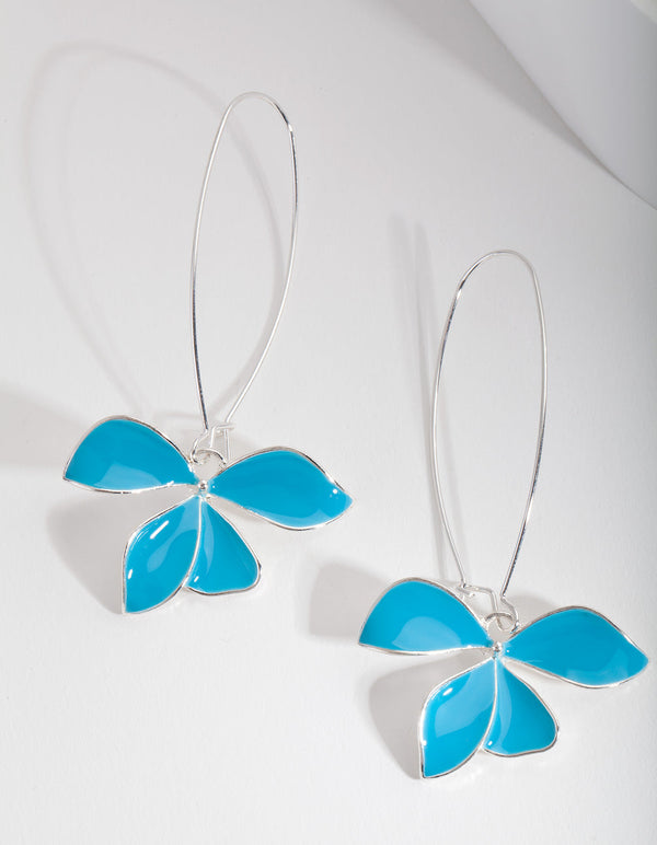 Blue Hoop Earrings