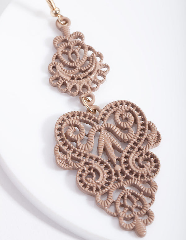 Brown Drop Earrings