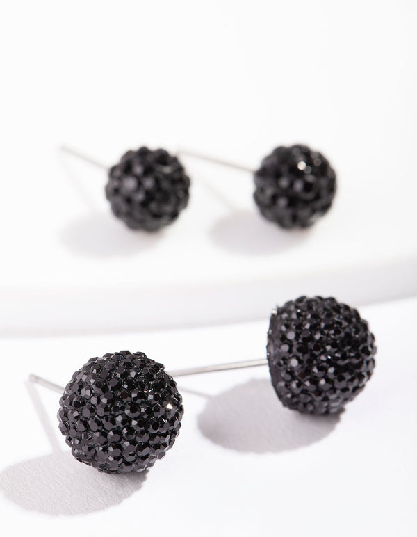 Czarne kolczyki Jelly Ball (2 sztuki)