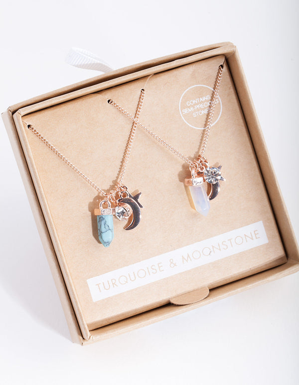 Rose Gold Celestial Necklace 2 Pack