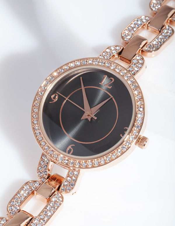 Rose Gold Chain Link Watch