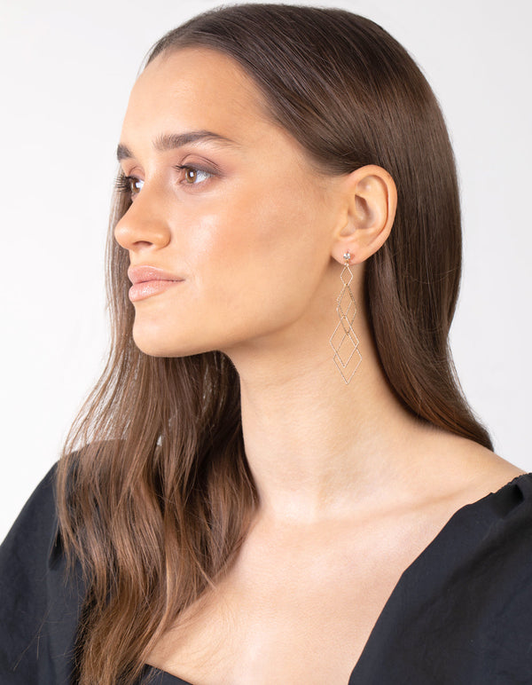 Gold Fine Layered Earrings