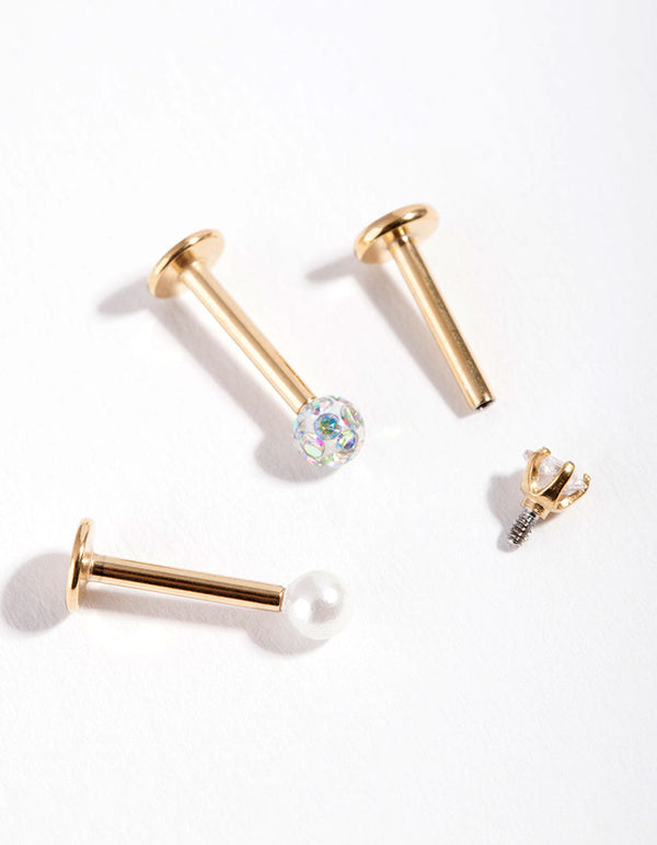 Diamond and Pearl Flat Back Earring Pack