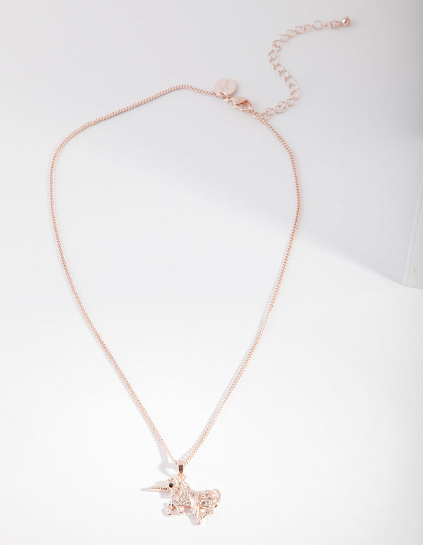Rose Gold Unicorn Necklace