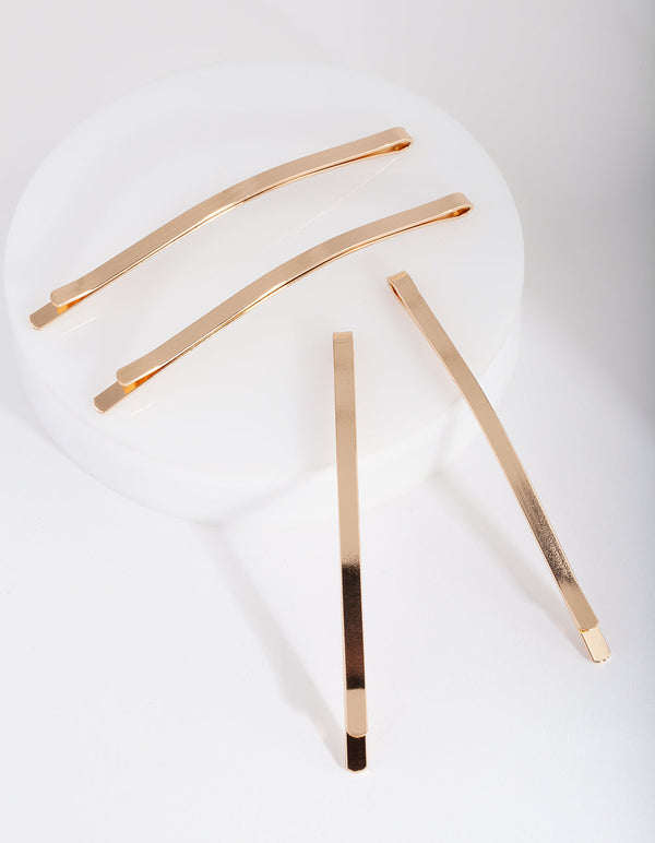 Gold Long Hair Slides 4-Pack