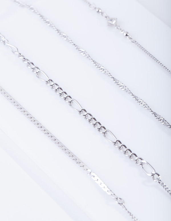 Diamante Mixed Chain Bracelet Anklet Pack