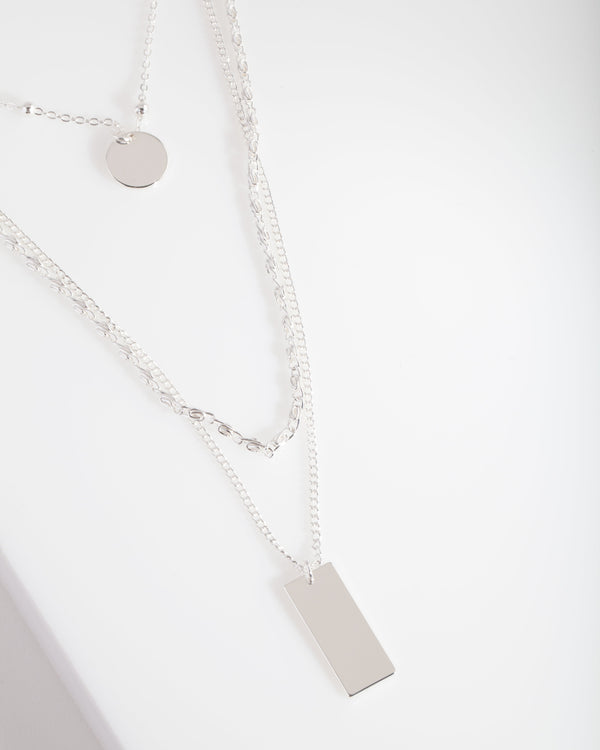 Silver Mixed Chain Choker Necklace