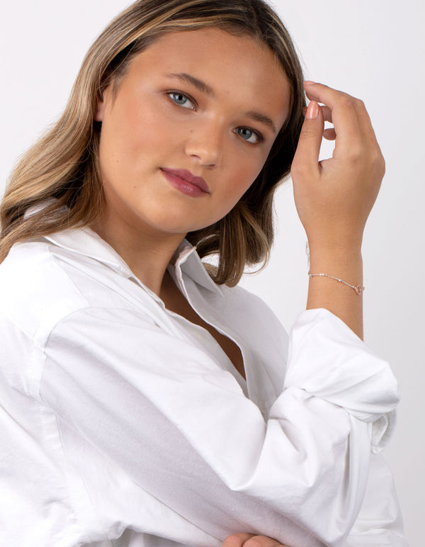 Rose Gold Cubic Zirconia Circle Bracelet and Anklet 4 Pack