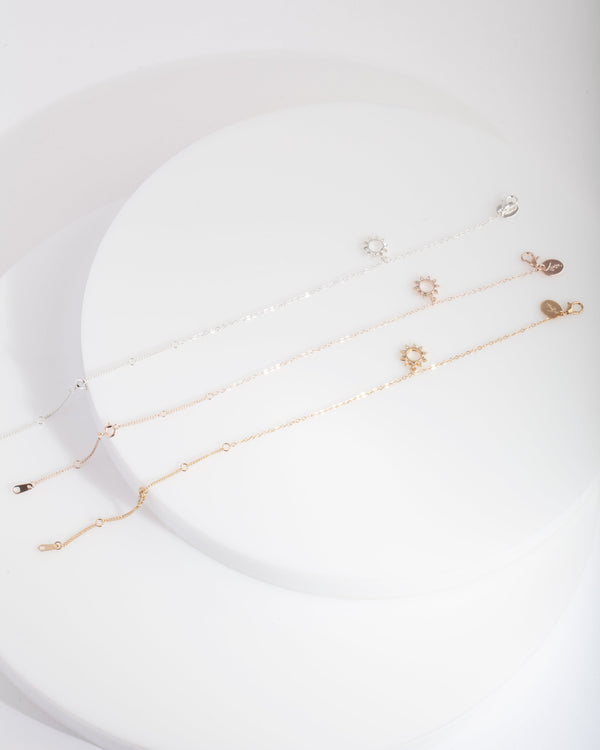 Mixed Metal Sun Bracelet Anklet Pack