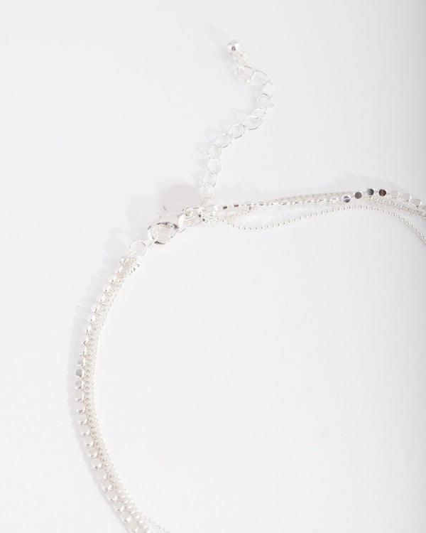 Silver Layered Cubic Zirconia Necklace