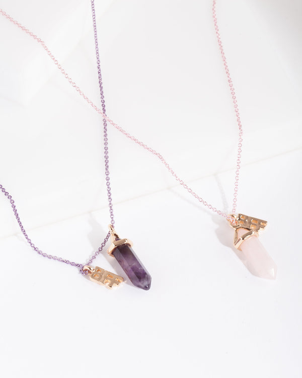 Kids Coated Metal Shard BF Necklace Set