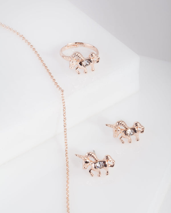 Zestaw prezentowy dla dzieci Swarovski Crystal Gold Unicorn Mix