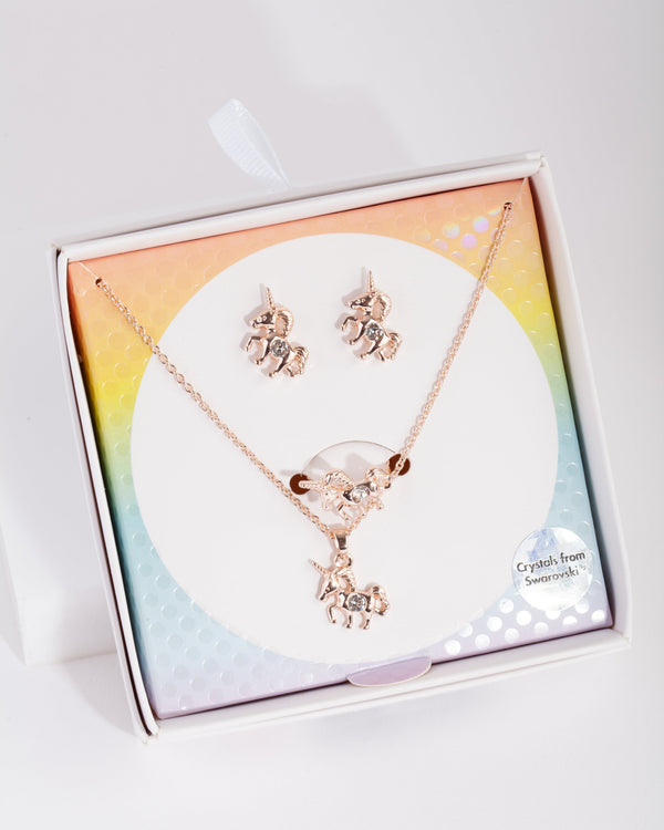 Zestaw prezentowy dla dzieci Swarovski Crystal Gold Unicorn Mix