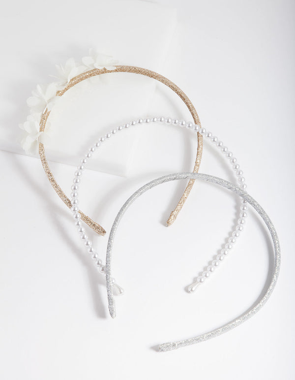 Kids Fabric Flower Headband 3 Pack
