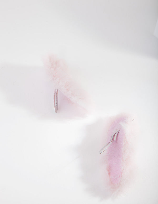 Spinki do włosów dla dzieci Fluffy Pink (2 sztuki)