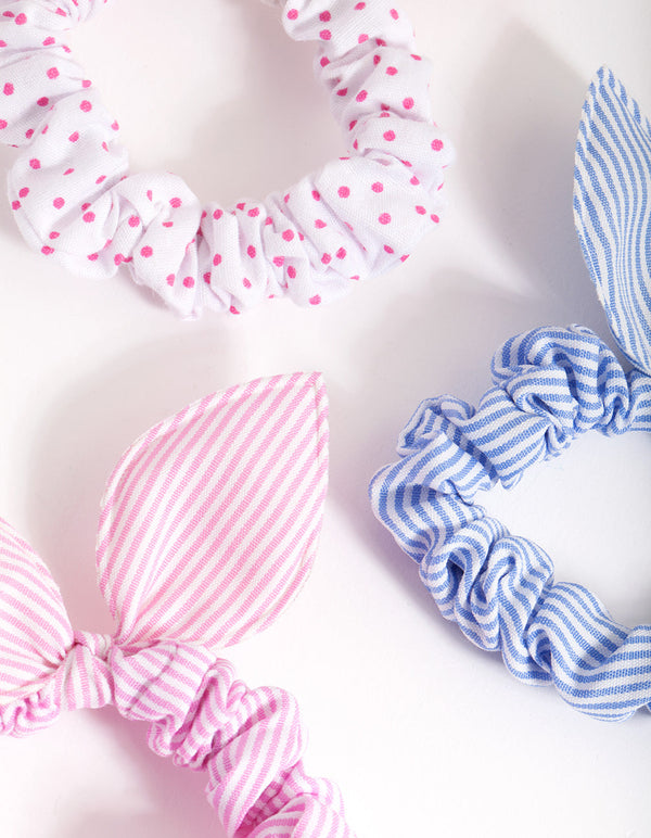 Kids Multi Pattern Scrunchie Bow 3 Pack