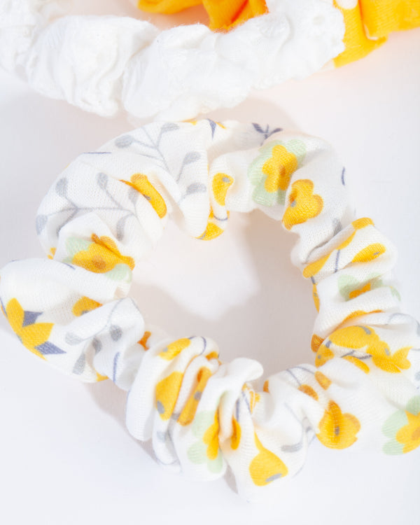 Kids Yellow Scrunchie 3 Pack