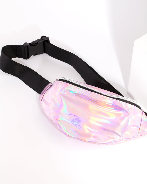 Kids Metallic Pink Bumbag