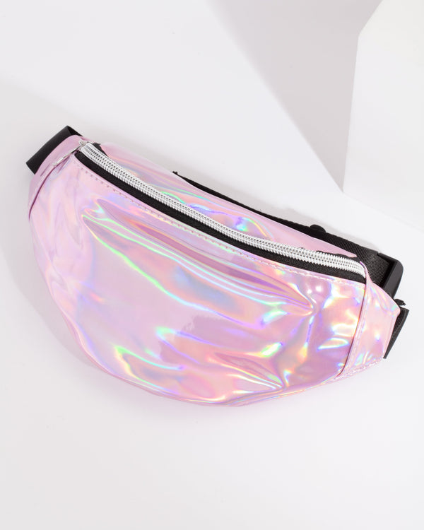 Kids Metallic Pink Bumbag