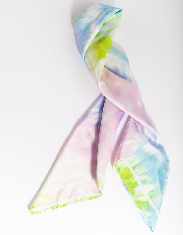 Purple Tie Dye Fabric Bandana Hair Scarf