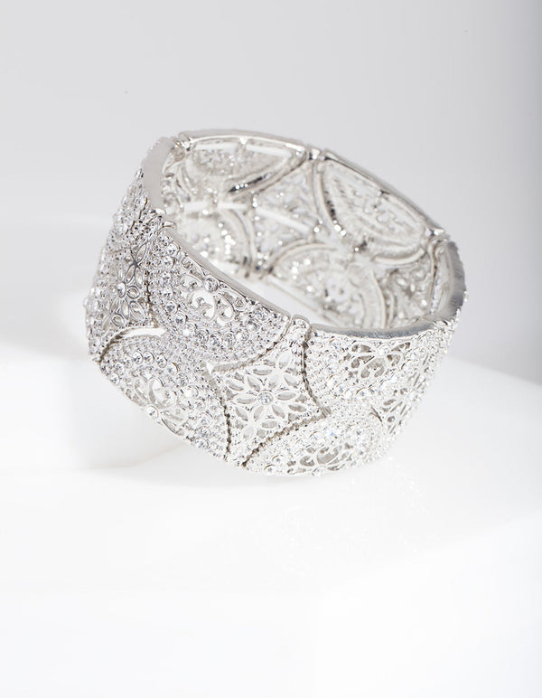 Diamante Filigree Stretch Bracelet