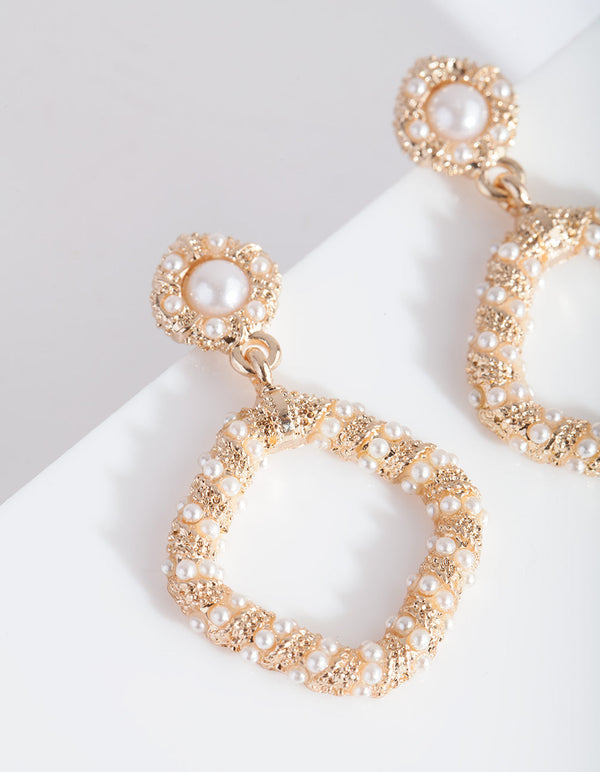 Mini Pearl Wrap Drop Earrings