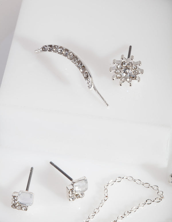 Silver Celestial Ear Cuff 4 Pack