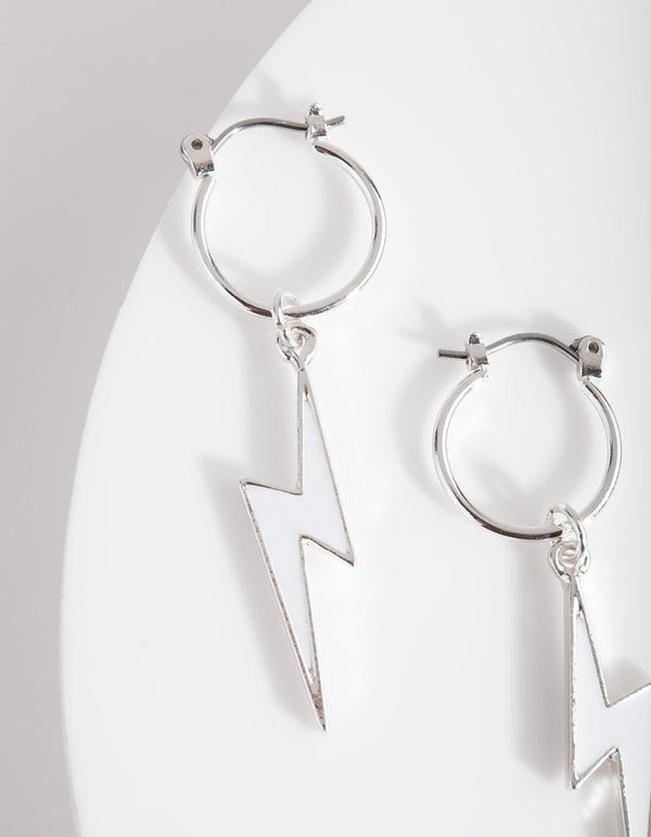 Mini Lightening Bolt Hoop Earrings