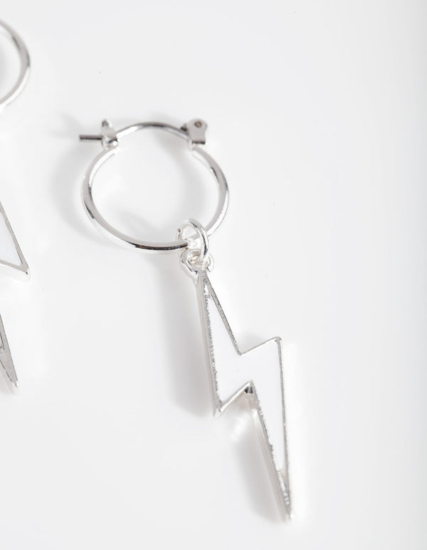 Mini Lightening Bolt Hoop Earrings