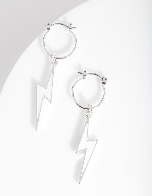 Mini Lightening Bolt Hoop Earrings