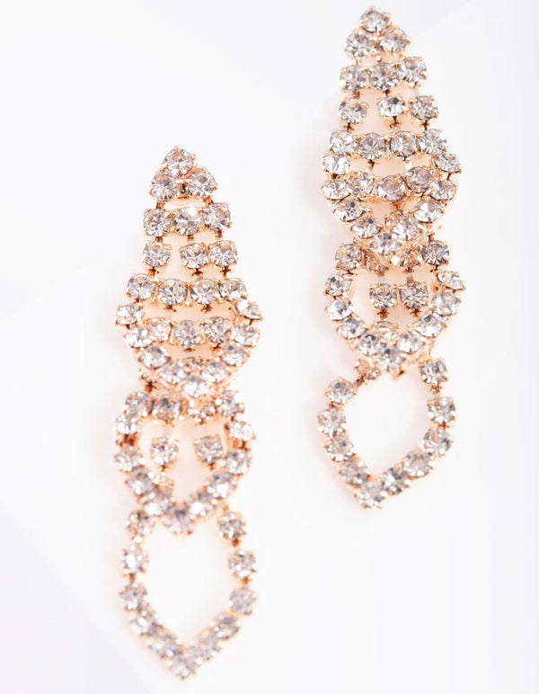 Mini Rose Gold Gradual Loop Cup Chain Earrings