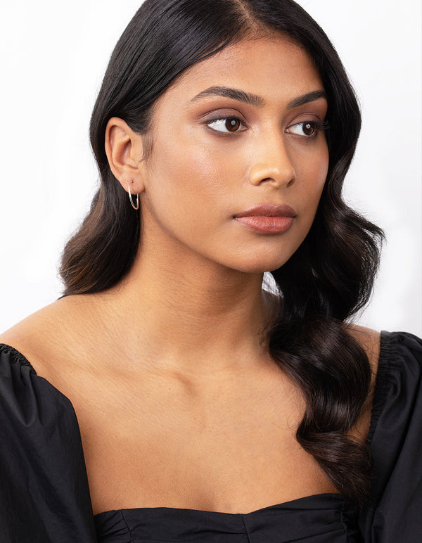 Sterling Silver 20mm Plain Hoop