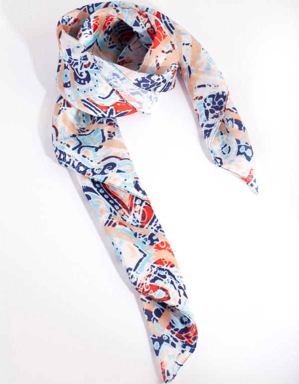 Jasnoniebieski szalik w stylu paisley