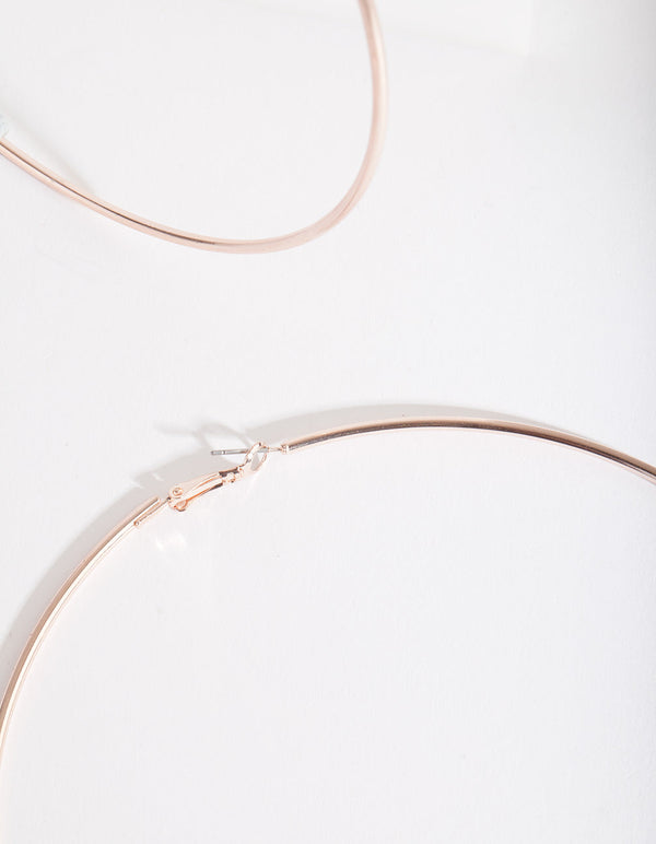 Rose Gold 12cm Hoop Earrings