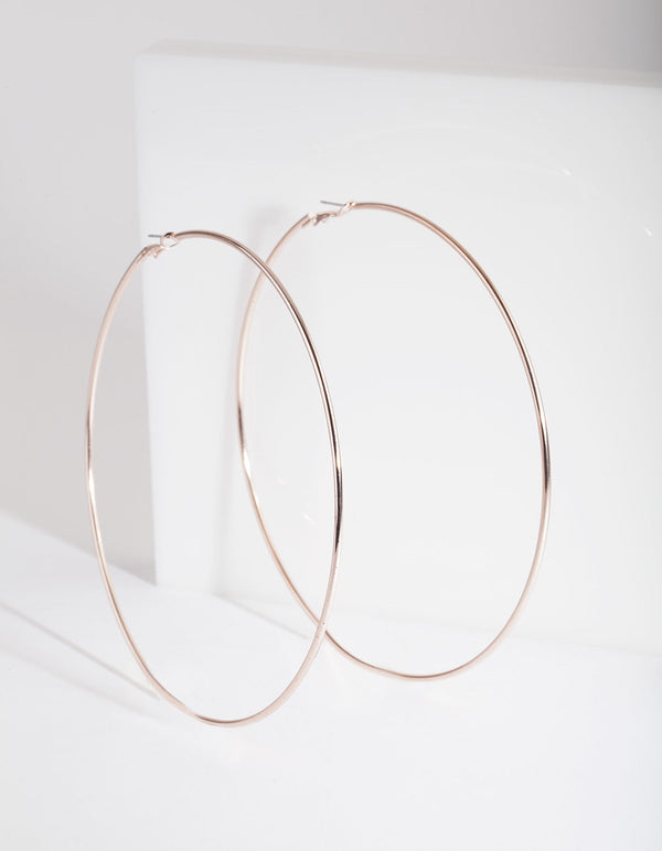 Rose Gold 12cm Hoop Earrings