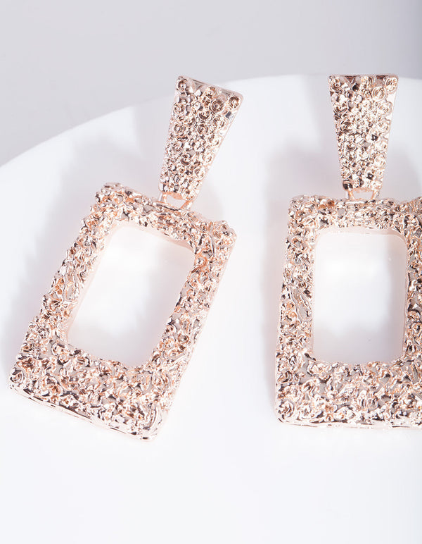 Rose Gold Mini Rhombus Earrings