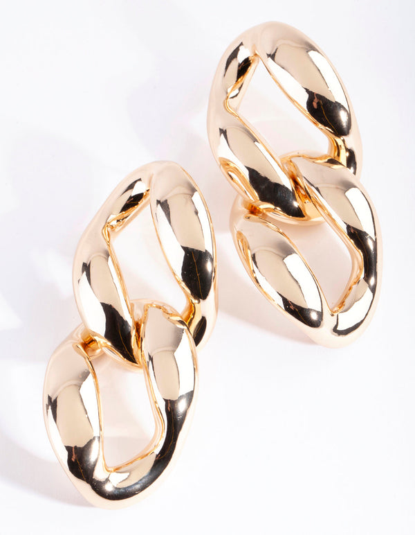 Gold Chunky Chain Link Earrings