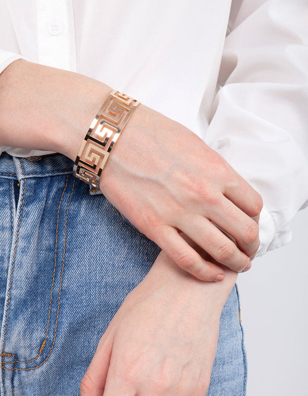 Gold Maze Cutout Bangle