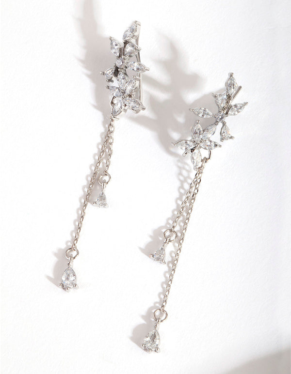 Kolczyki z cyrkonii sześciennej w kształcie miniaturowych kwiatów