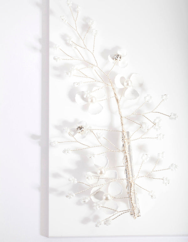 Silver Micro Flower Hair Pin