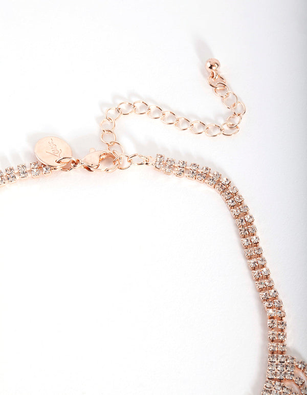 Rose Gold Fringe Choker Necklace