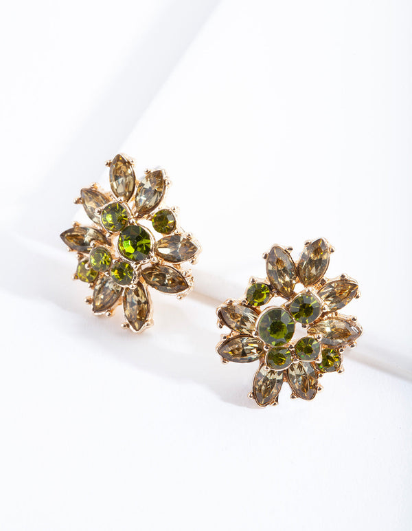Khaki Flower Stud