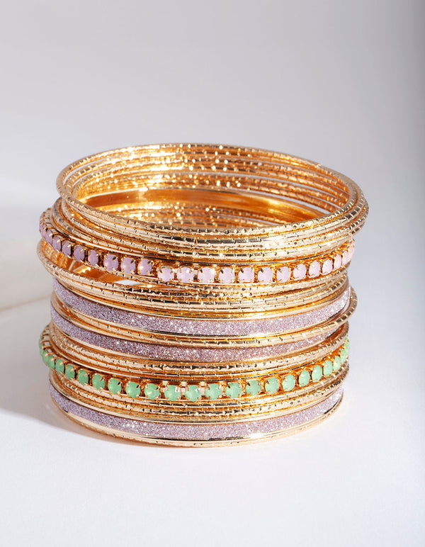 Gold Cupchain & Glitter Bangle 20 Pack