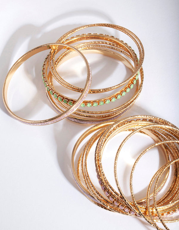 Gold Cupchain & Glitter Bangle 20 Pack