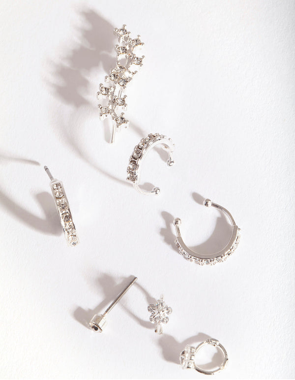 Silver Fine Crawler & Drop Earring Pack