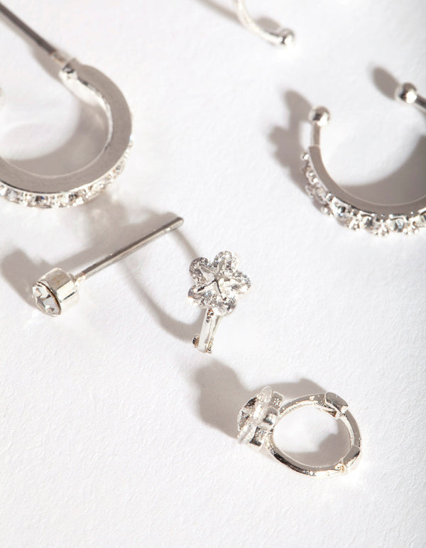 Silver Fine Crawler & Drop Earring Pack