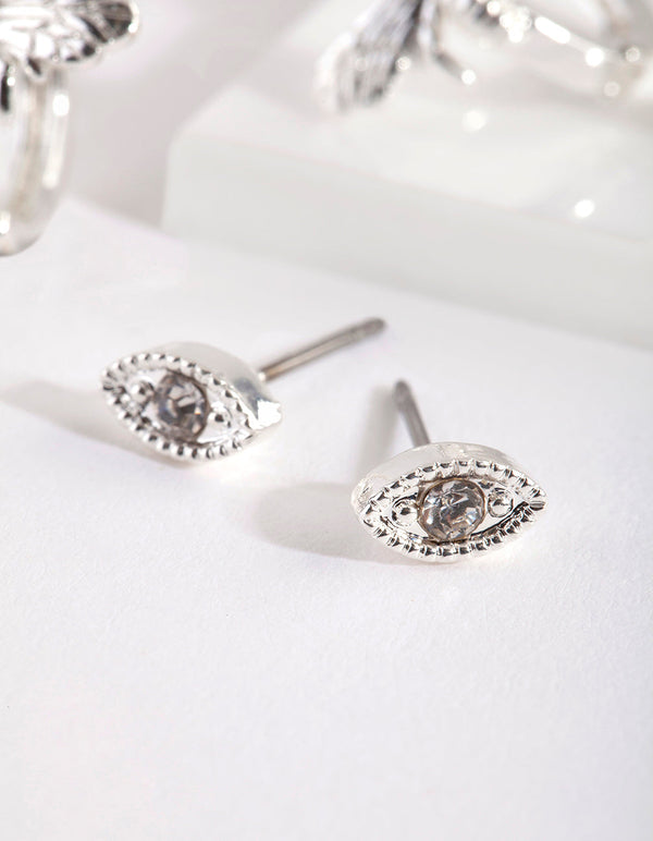 Silver Bee Huggie Earring Pack