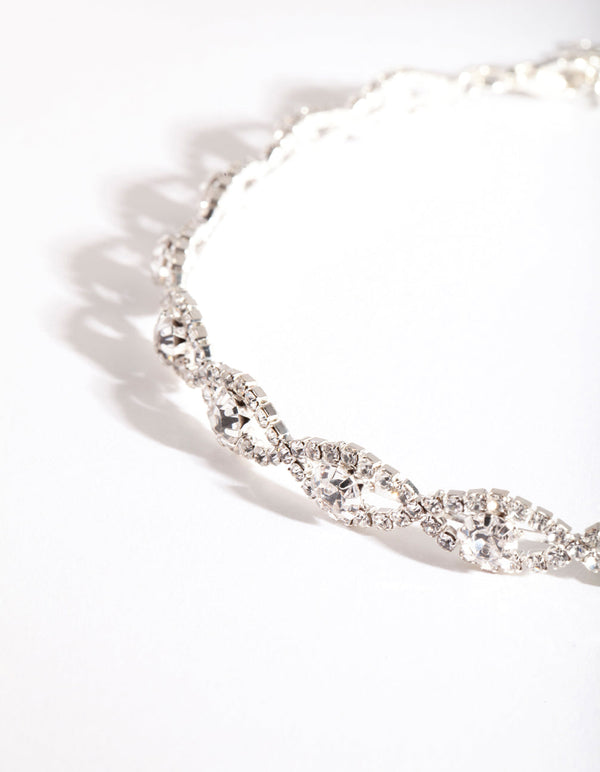 Naszyjnik choker z łańcuszkiem w kształcie oka ze srebra