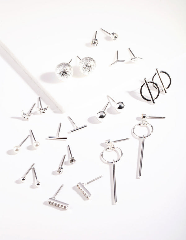 Mixed Metal Stud Earring 12 Pack