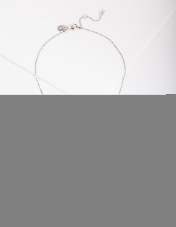Diamond Simulant Pave Cross Necklace